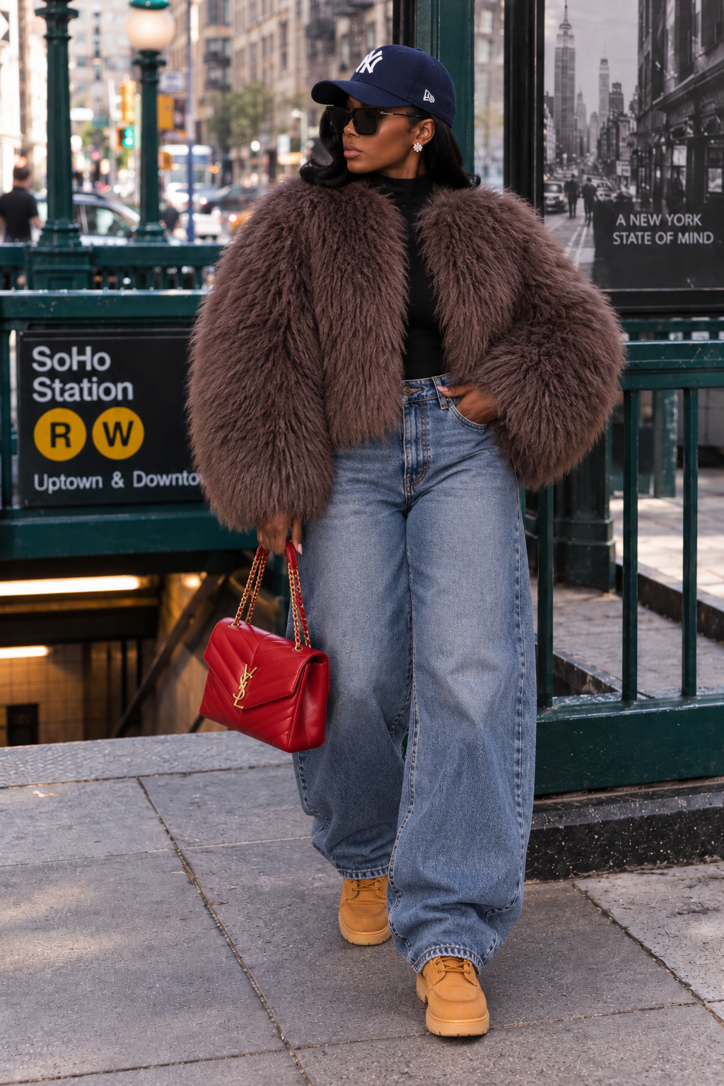 Fluff Me Woolen Faux Fur Jacket