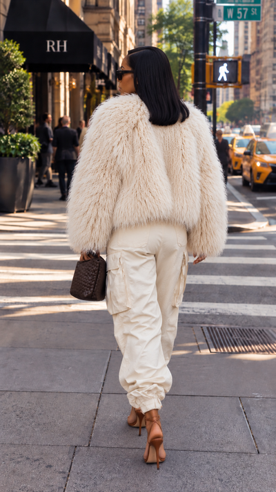 Fluff Me Woolen Faux Fur Jacket