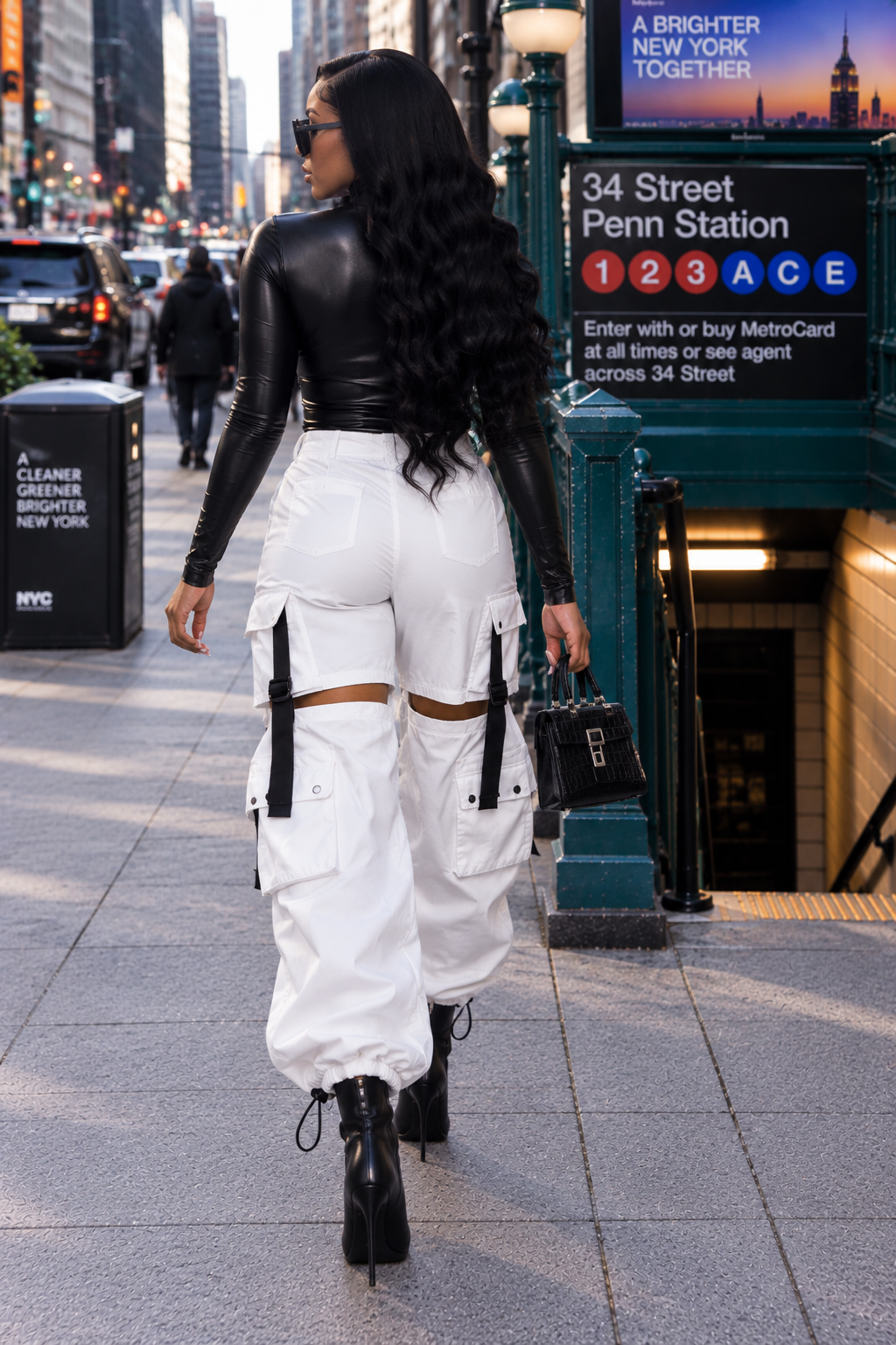 White Showtime Cargo Pants 2 in 1