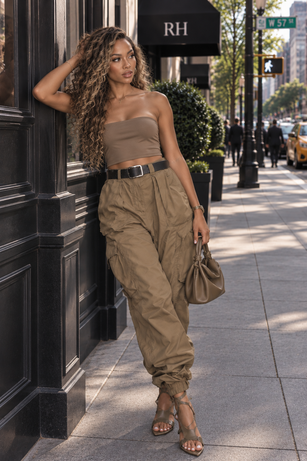 Khaki Apricot See Me Trousers