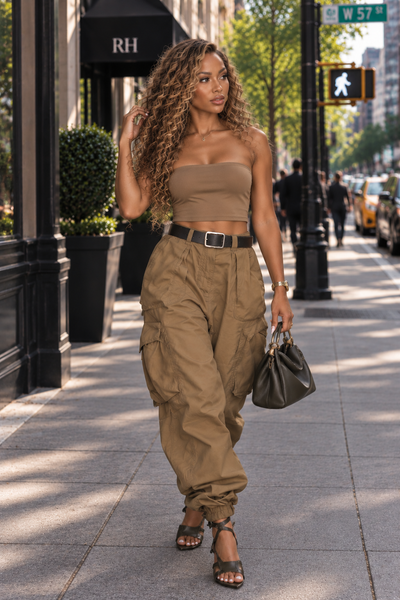 Khaki Apricot See Me Trousers