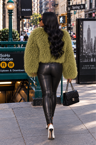 Fluff Me Woolen Faux Fur Jacket